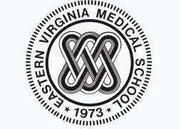 A black and white image of the eastern virginia medical school logo.